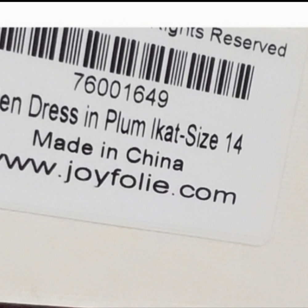 New Joyfolie Plum Ikat Jen Cream Flutter Sleeve Girls Dress 14 NWT - Picture 6 of 7